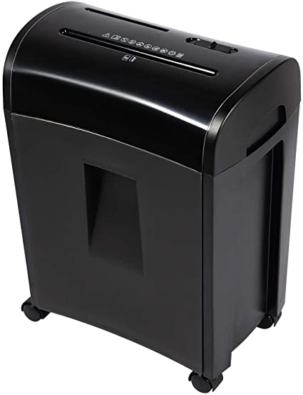Zoomyo 10-Sheet Cross-Cut Paper, CD and Credit Card Home Office Shredder, P-4 High Security Shredders with 3.6 Gallons Wastebasket, Separated CD Container, Black