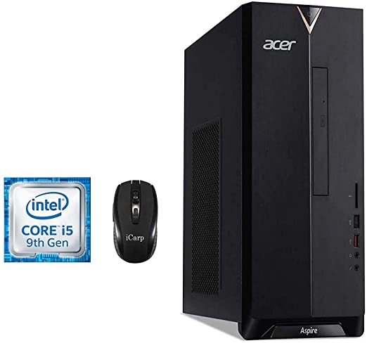 2020 Premium Acer Aspire TC-885 Desktop Computer I 9th Gen Intel Hexa-Core i5-9400 (Beats >i7-7700HQ) 2.9GHz I 12GB DDR4 1TB SSD I DVD HDMI USB-C WiFi BT 5.0 RJ-45 Win 10 + iCarp Wireless Mouse