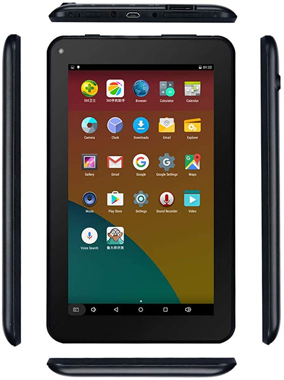 Haehne 7 inch Tablet, Android 6.0, Quad Core Processor, 1G RAM 16GB Storage, IPS HD Display, Dual Camera, FM, WiFi Only, Bluetooth, Black