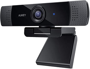 AUKEY FHD Webcam, 1080p Live Streaming Camera with Stereo Microphone, Desktop or Laptop USB Webcam for Widescreen Video Calling and Recording