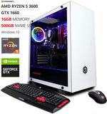 CyberPowerPC Gamer Master Gaming PC, AMD Ryzen 5 3600 3.6GHz, GeForce GTX 1660 6GB, 16GB DDR4, 500GB PCI-E NVMe SSD, WiFi & Win 10 Home (GMA1400A)