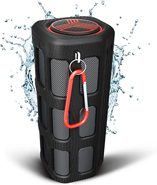 TREBLAB FX100 - Extreme Bluetooth Speaker - Loud, Rugged for Outdoors, Shockproof, Waterproof IPX4, Built-in 7000mAh Power Bank, FM Radio, HD Audio w/Deep Bass, Portable Wireless Speaker with Mic