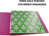 Emraw Damask 2 Pocket Portfolio Two Pockets Folder Legal Document Organizer Designed for Home, Office, School, Classroom, Medical Records and More - Actual Colors May Vary (Pack of 3)