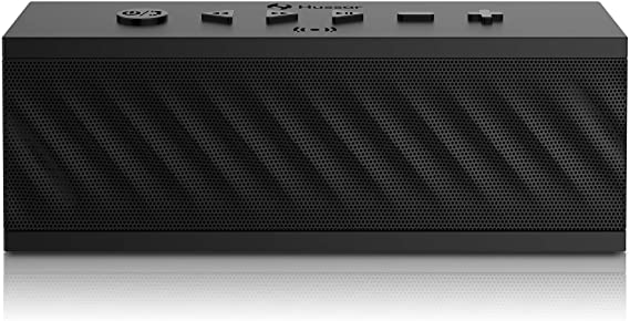 HUSSAR Bluetooth Speakers, 16W Portable Wireless Speaker, Premium Sound with Enhanced Bass and Selectable Sound Effects, IPX5 Waterproof, Built-in Mic with Siri, Black