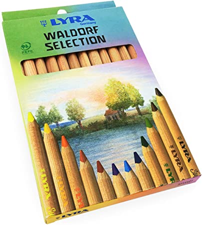 Lyra Waldorf Selection Triangular Colouring Pencils - Assorted Colours - Pack of 12
